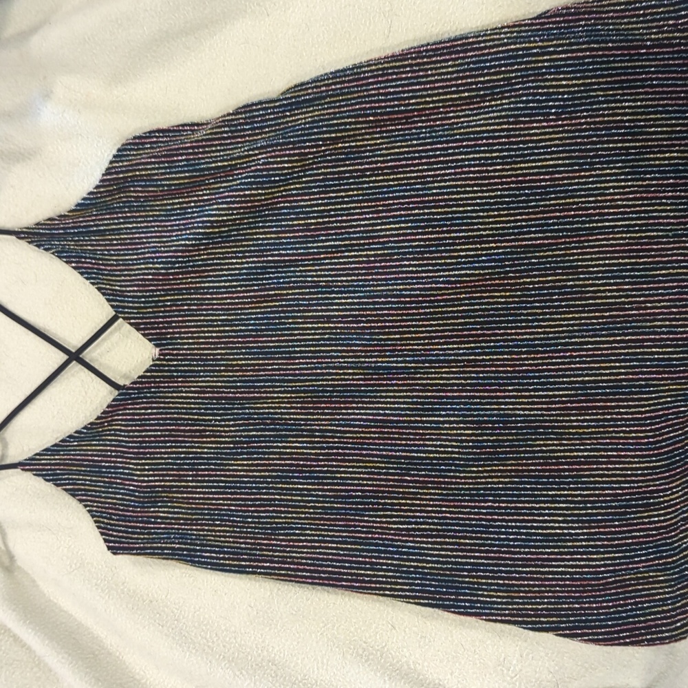 Sparkly colored stripe tank